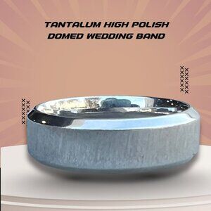 Tantalum High Polish Domed Wedding Band For Men 8mm Durable Scratch Resistant El